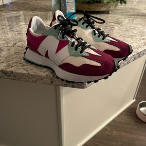 New Balance Women's Burgundy and White Sneakers